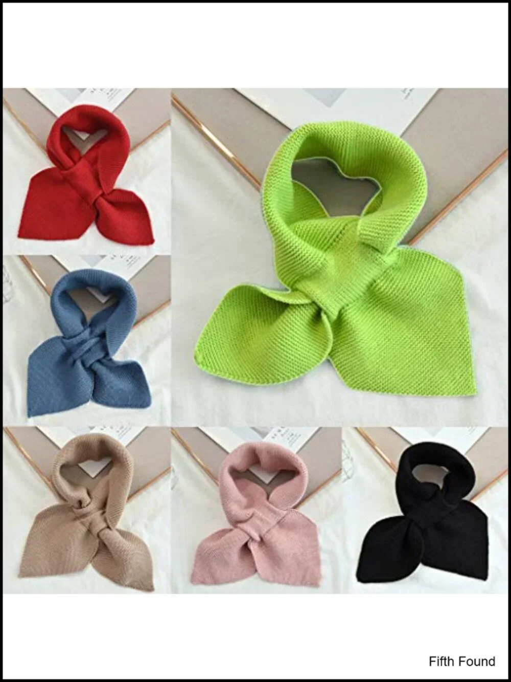 Women Knitted Loop Scarf Winter Thicken Warm Bowknot Neckerchief